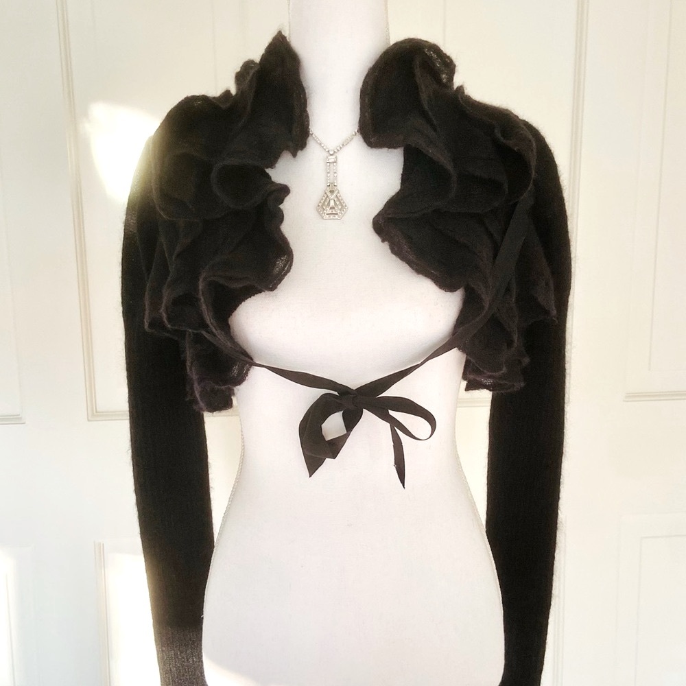 Givenchy black mohair blend shrug cardigan S